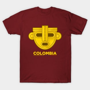 Ancient colombian indigenous golden mask design T-Shirt